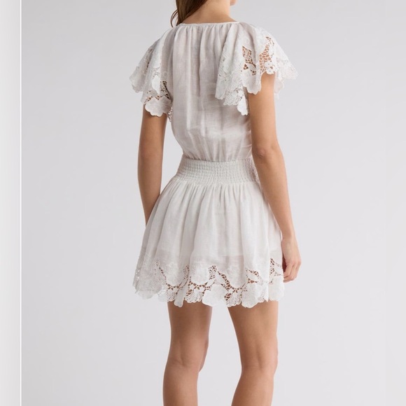 Ramy Brook Ryan Lace Trim Linen Minidress - Size S - NWT - white - Picture 2 of 11